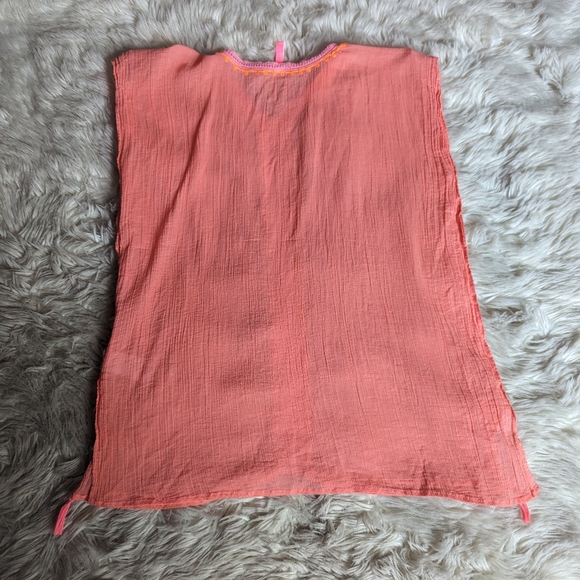 Final Price EUC Seafolly Big Girls Embroidered Kaftan in Fusion Coral - Picture 11 of 12